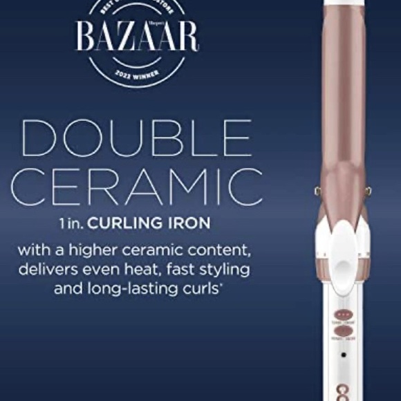 NEW 🔥CONAIR 🔥Double Ceramic Curling Iron; 1-inch; White/Rose Gold. - Picture 4 of 7